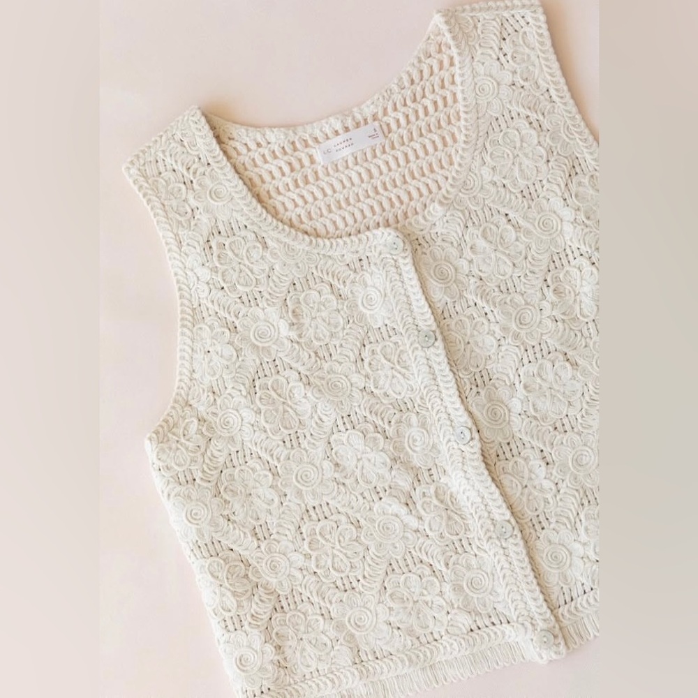 LC Lauren Conrad Crochet Vest